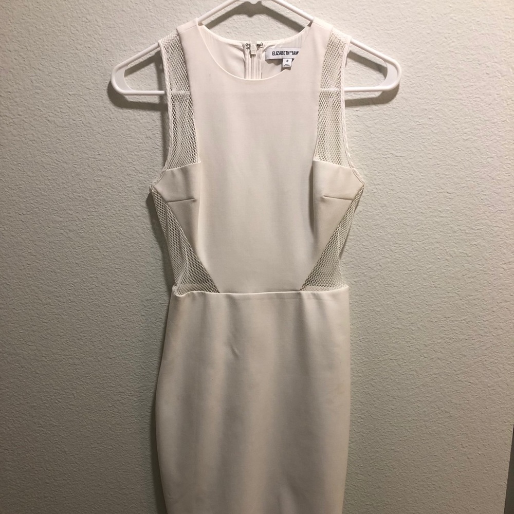 Elizabeth and James white dress